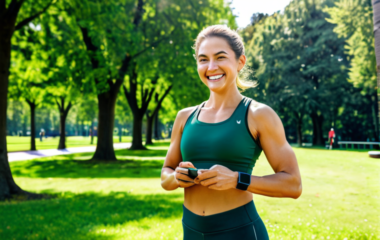 그린 운동 처방의 과정과 결과 분석 - Personalized Green Exercise Prescription**

A woman in activewear, fully clothed, using a fitness tr...