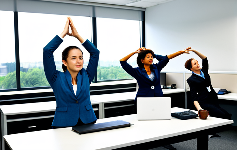 그린 운동 처방을 활용한 기업의 사례 - Group Outdoor Activity**

"A group of diverse employees participating in a guided hike through a sce...